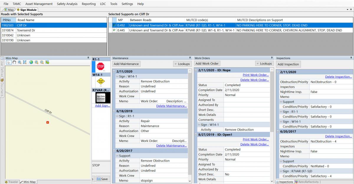 Multiple tabs in the Sign Module for displaying and managing your signs