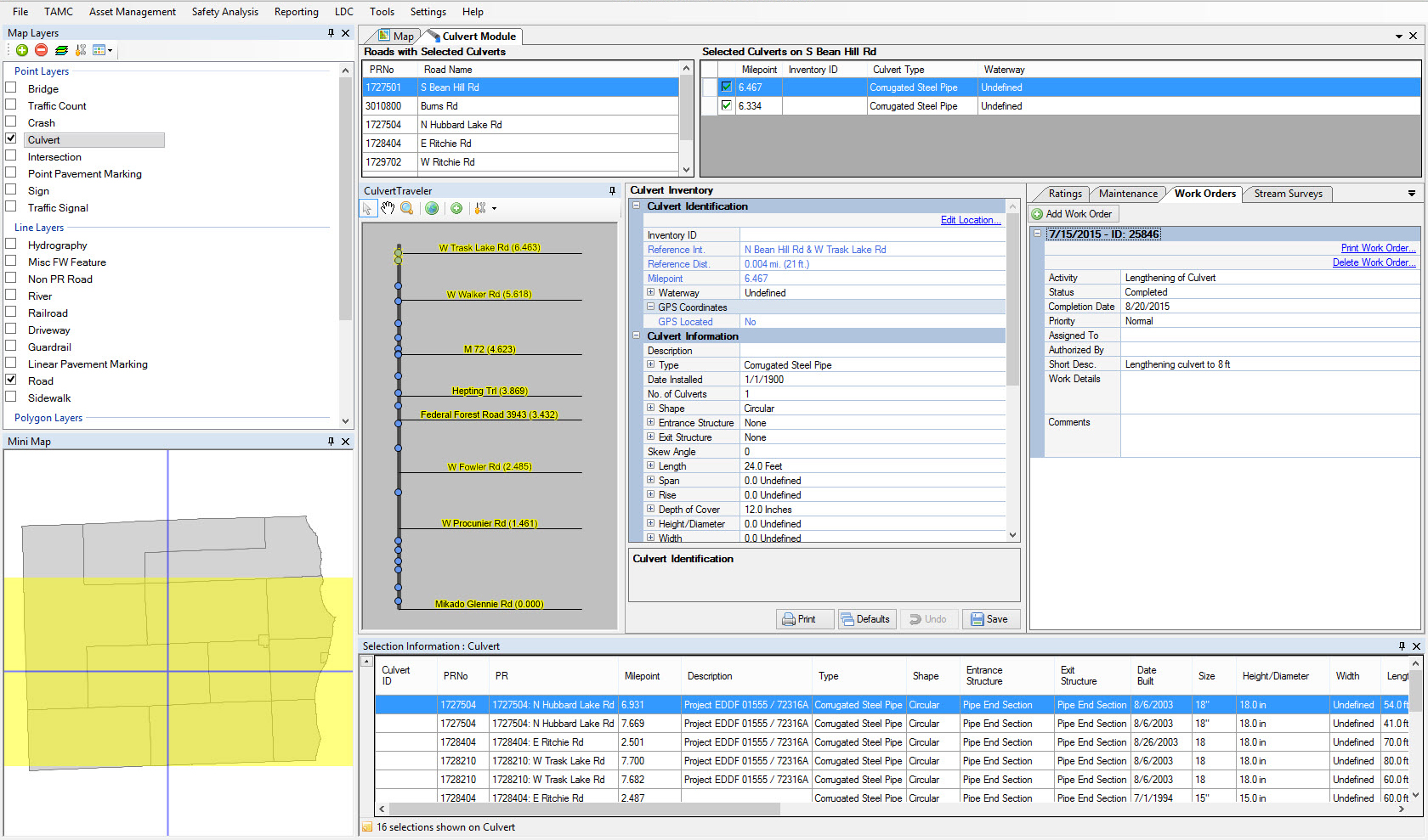 Work Order management in the culvert module